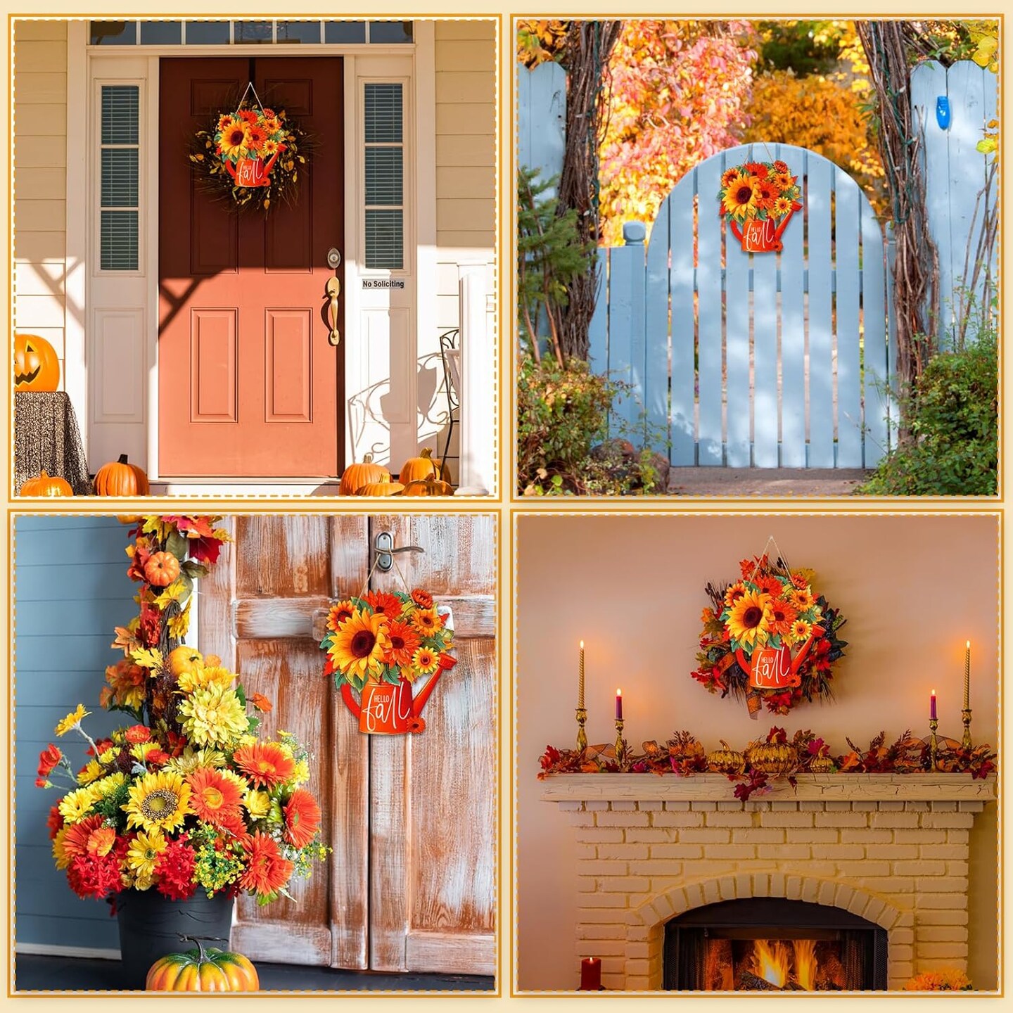Hello Fall Door Sign - 11.2&#x27;&#x27; x 12(1 - Sunflower)