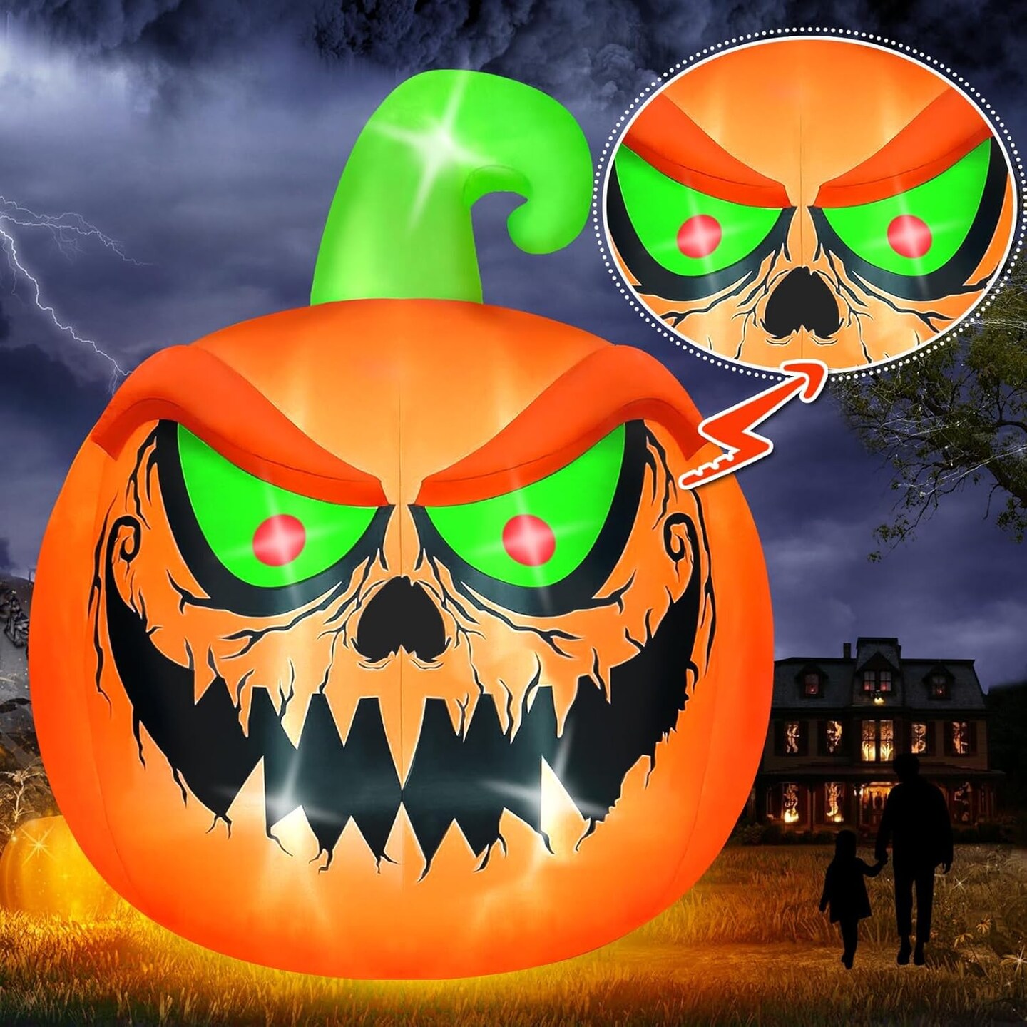 15 FT Giant Halloween Inflatable Pumpkin Outdoor Decorations(Big Pumpkin)