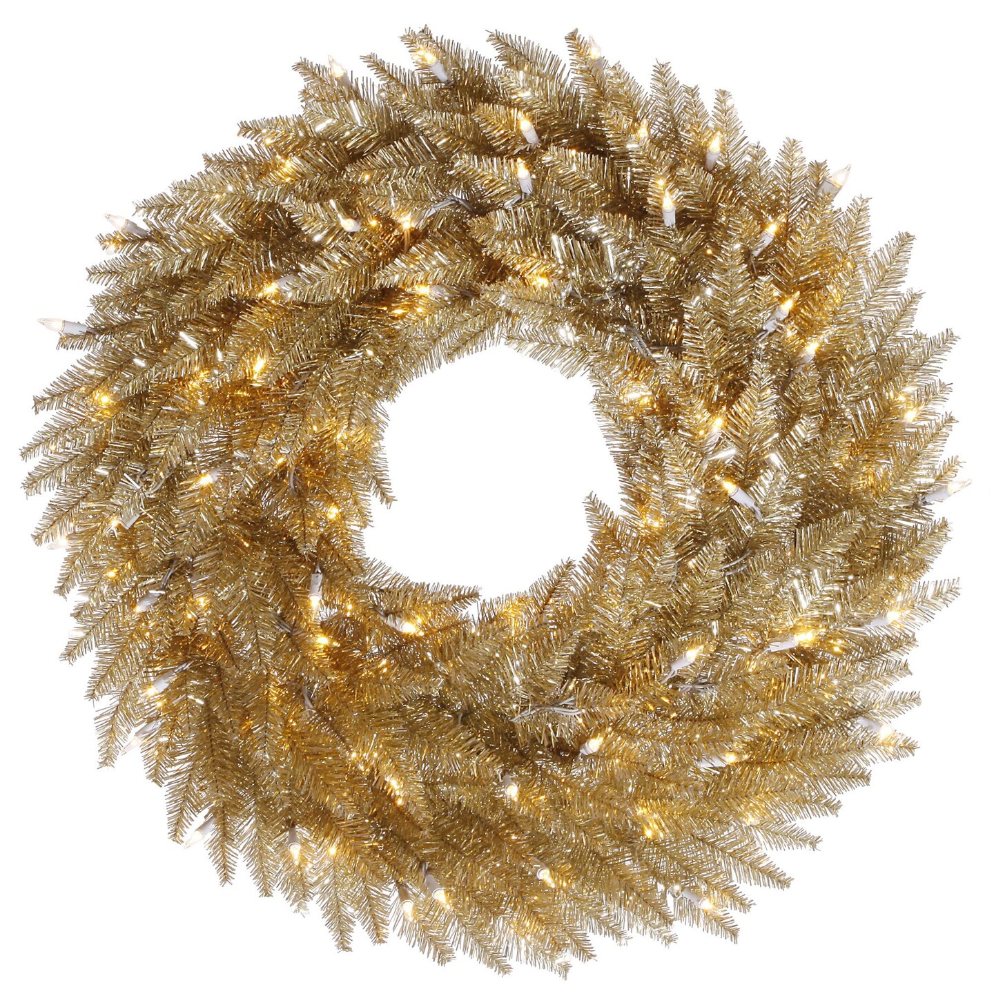 Vickerman 36" Champagne Wreath DuraLit 100WW LED - K166437LED