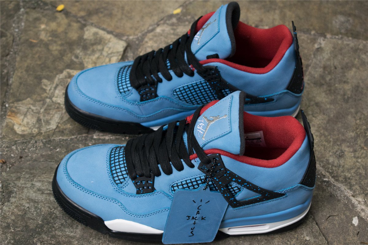 Travis Scott Air Jordan 4 Cactus Jack University Blue Shoes Free