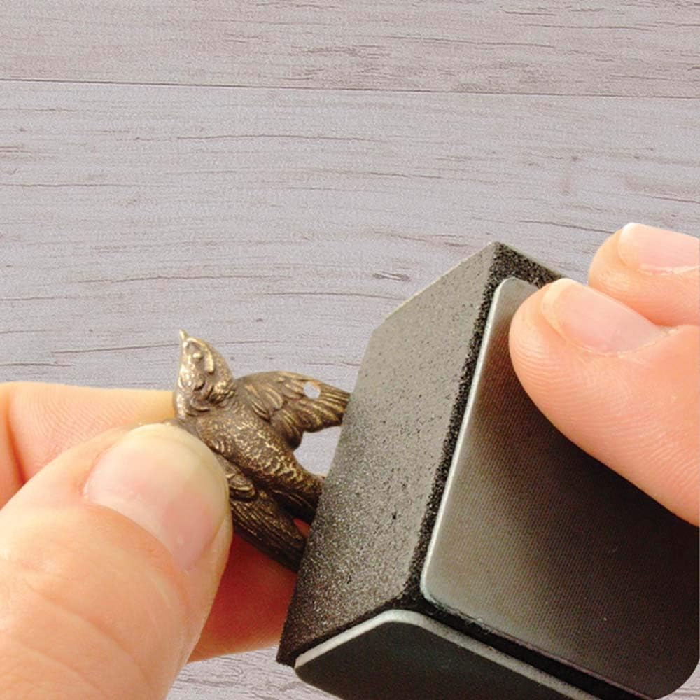 Vintaj Metal Reliefing Block, Three Color-coded Grits; Heavy, Medium, and Fine