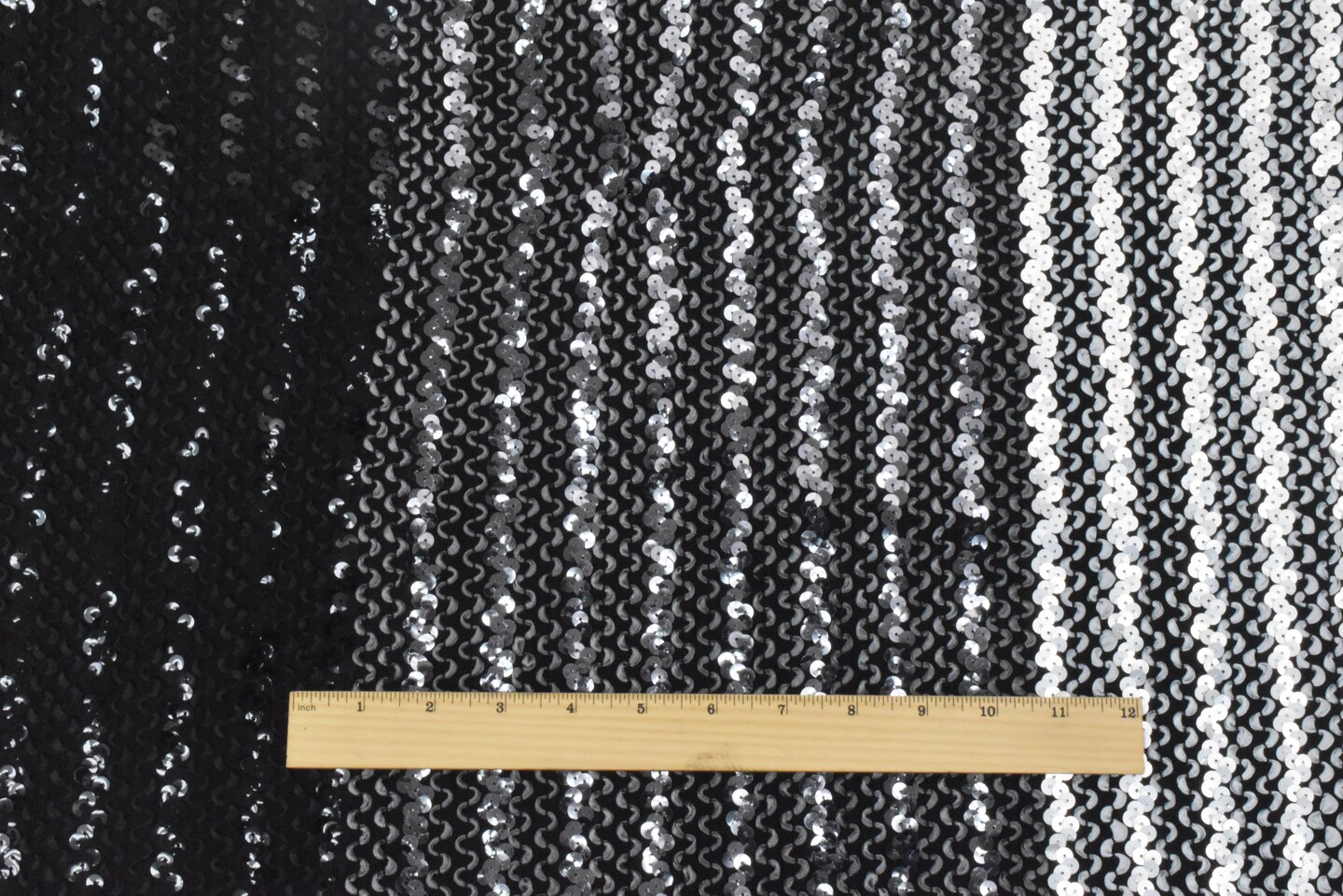 Gray-Black-Multi 3D Wave With Sequins Acrylic Poly Woven Jacketing Fabric By the Yard