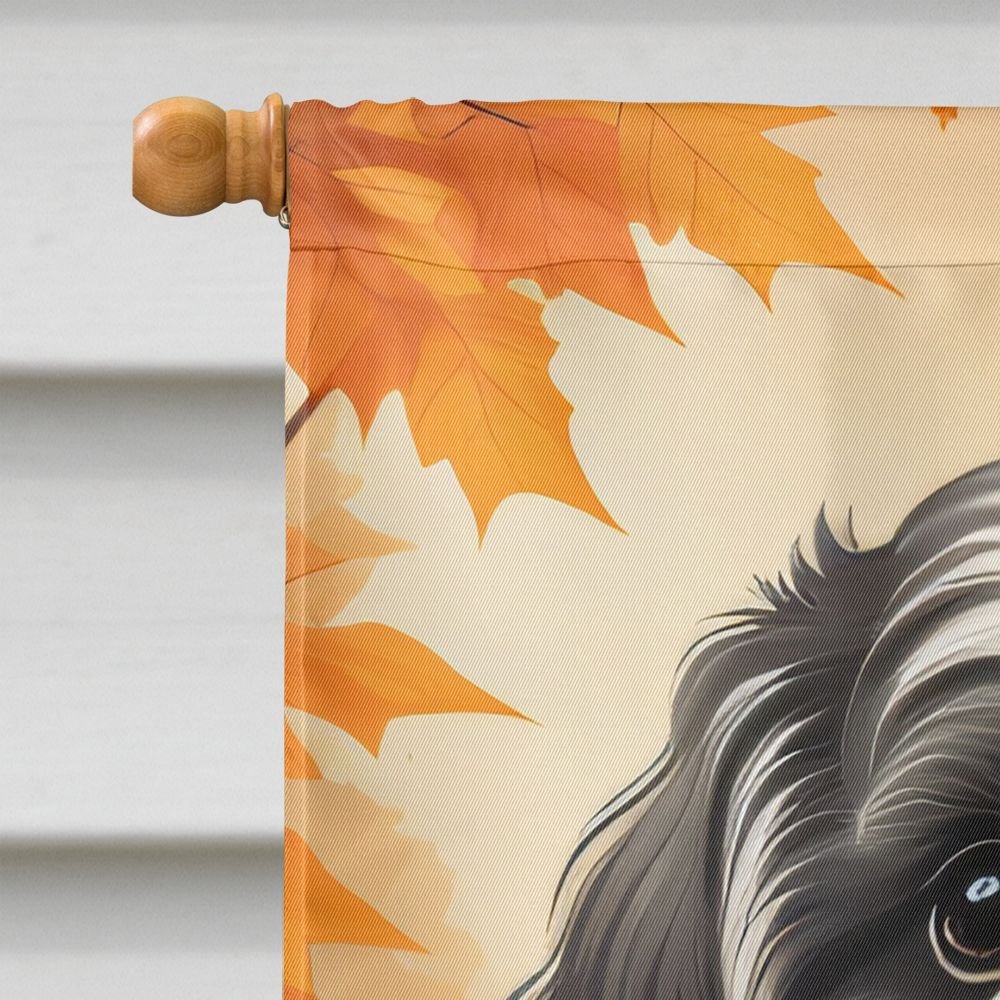 Edge Collections - 28&#x22; x 40&#x22; - Multicolor - Shih Tzu House Fall Decorative Sleeve Pole Flag - 1 Piece