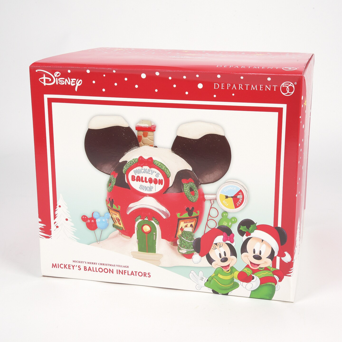 Department 56 Disney Village Mickey&#x27;s Balloon Inflators Lit Christmas Building 7in H