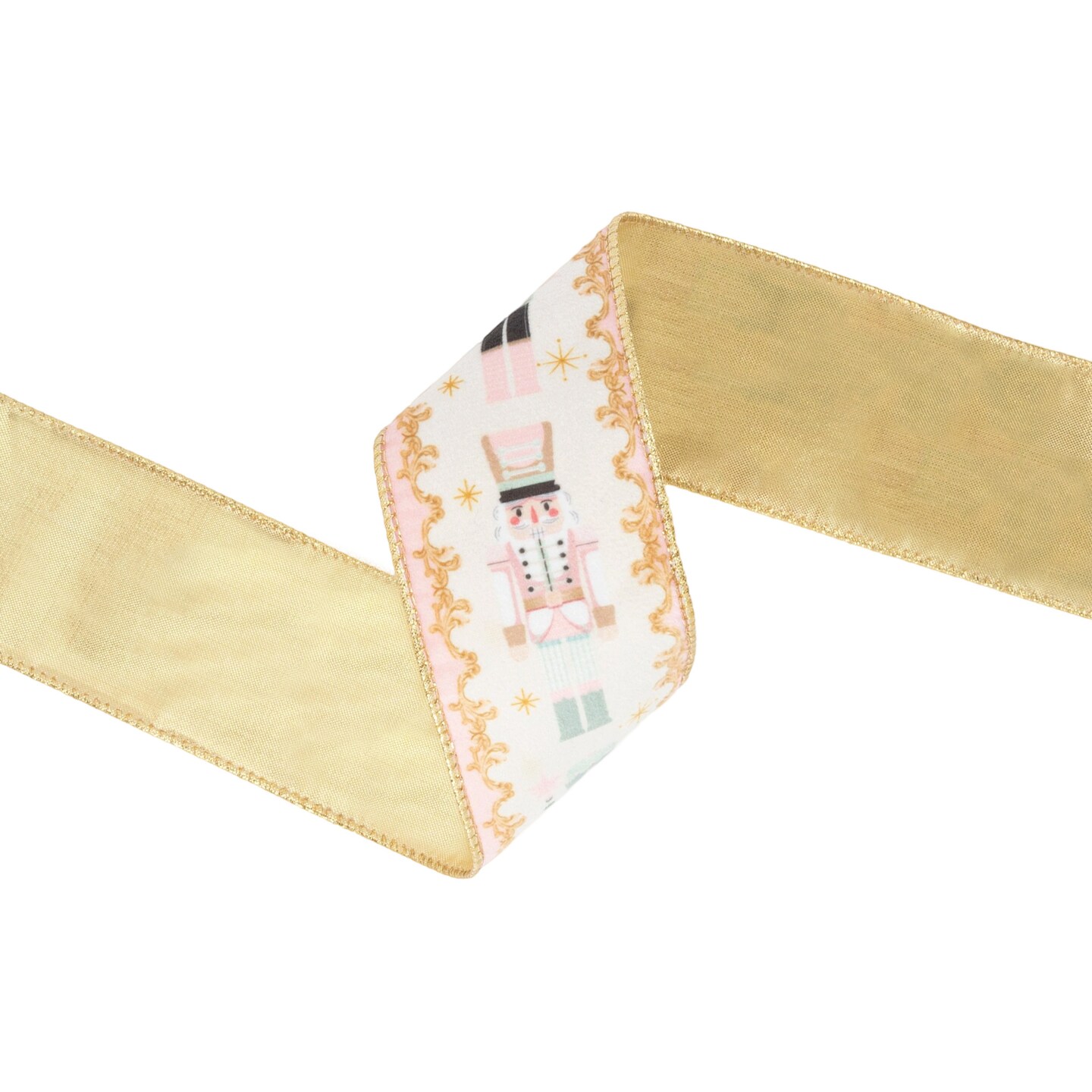 LaRibbons 2 1/2" Wired Ribbon | Pink Nutcracker | 10 Yard Spool