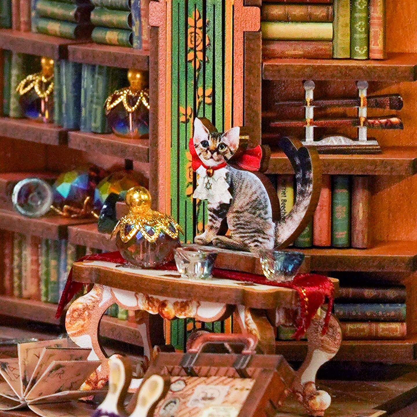 DIY Book Nook Kit - Magical Library w/ Dust Cover