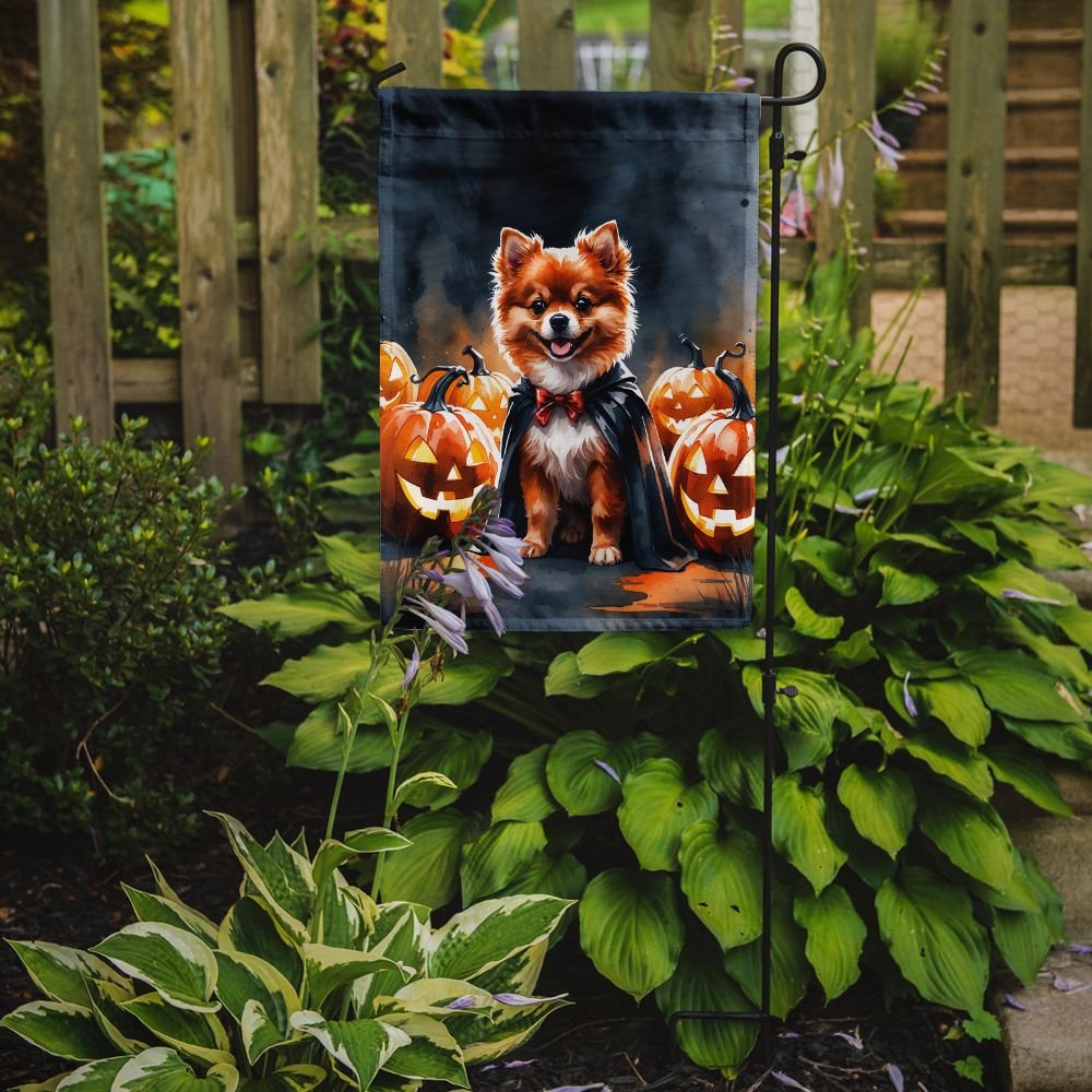 Edge Collections - 11.25&#x22; x 15.5&#x22; - Multicolor - Pomeranian Puppy Halloween Garden - 1 Piece