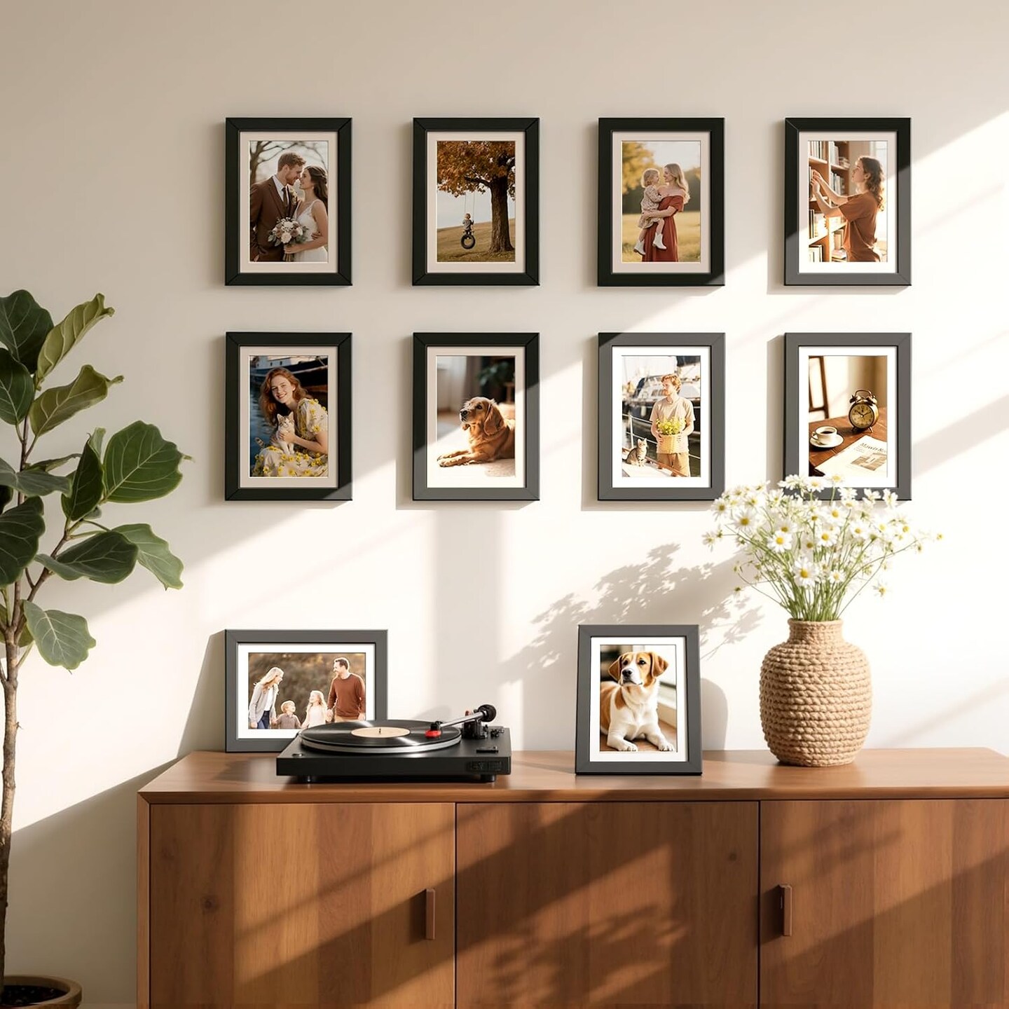 10 Sets of 5x7 Picture Frames - Displays 4x6 with Mat or 5x7 Without (Black)