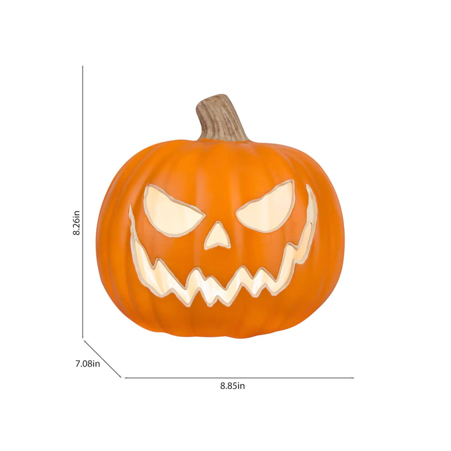 8.50 Inches Tall Haunted Living Lighted Jack O Lantern Creepy Face Halloween Decoration