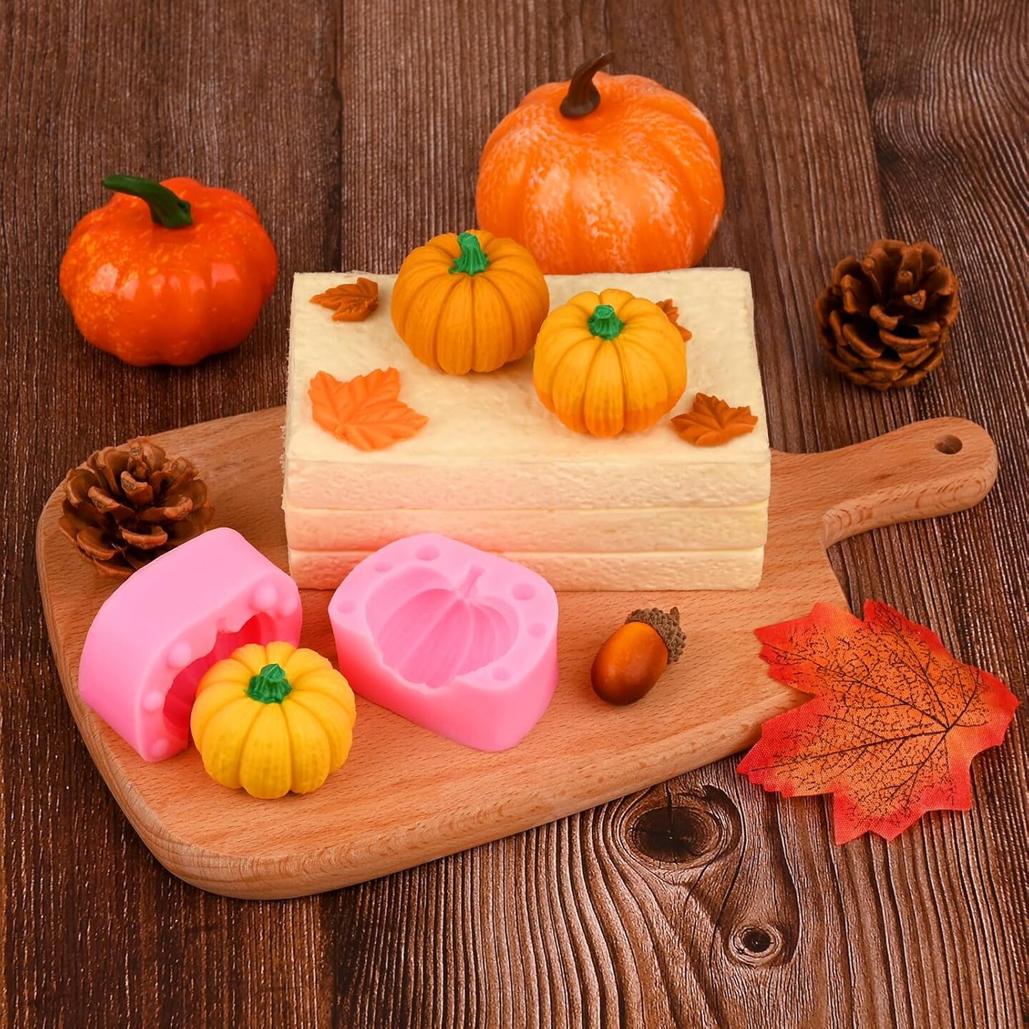6 Pcs 3D Silicone Half Candy Pumpkin Molds