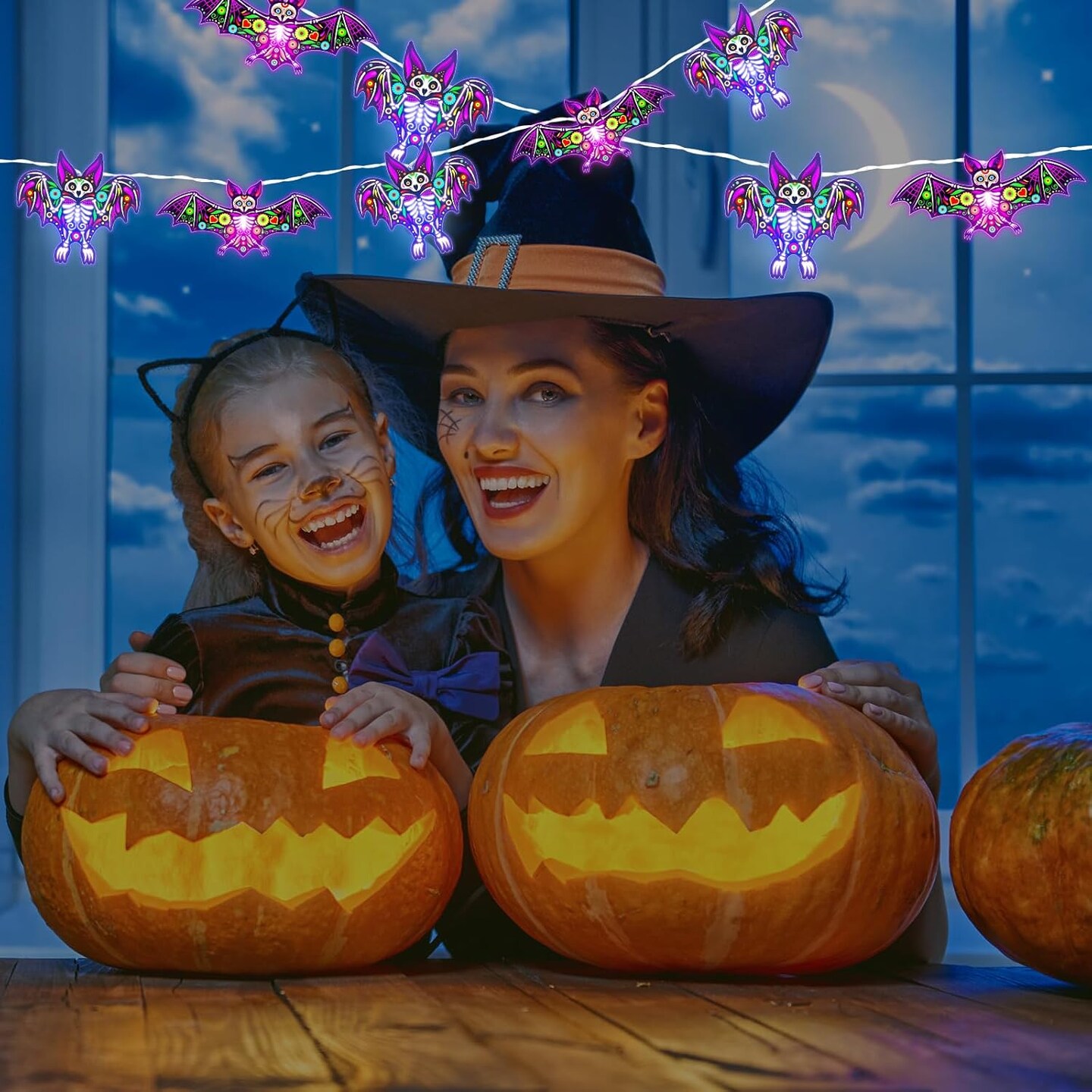 Halloween Bat Decorations Halloween Suger Skull Bat String Lights