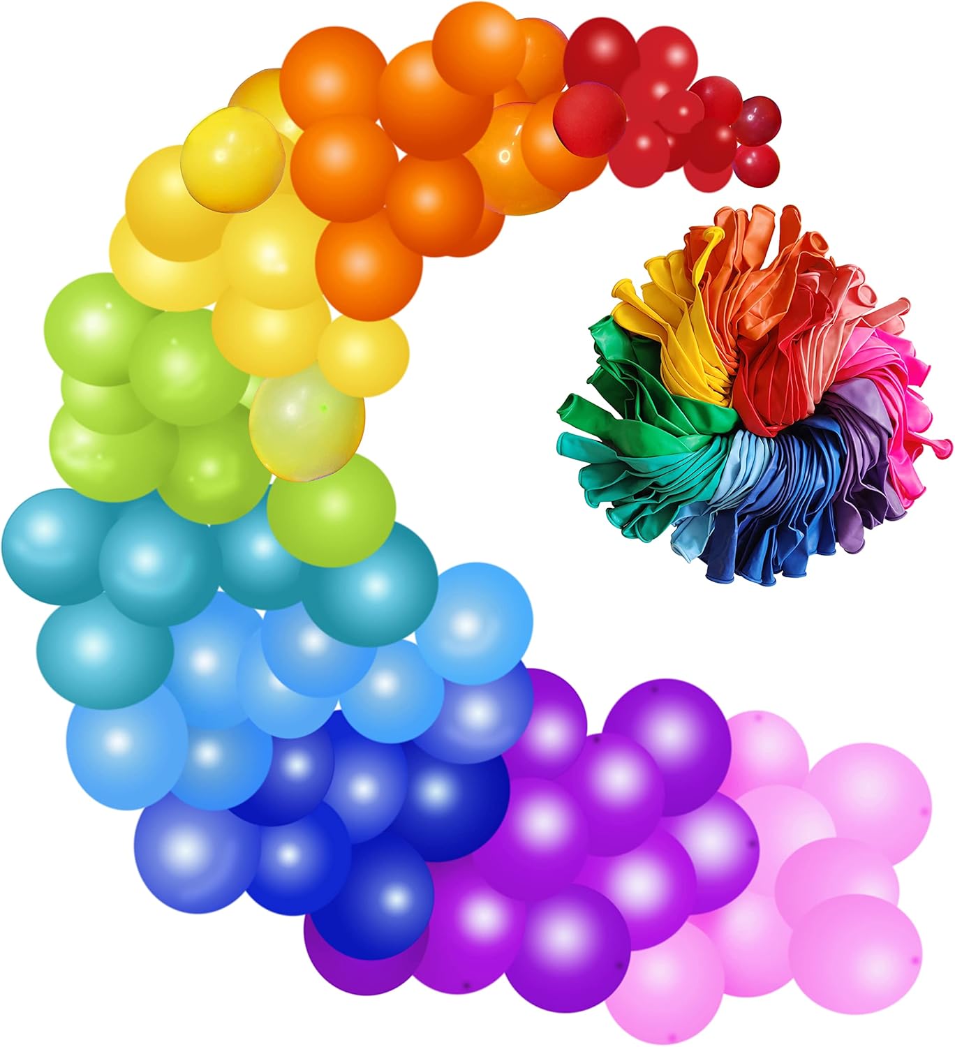 12inch Multicolor to Celebrate Latex Balloons (Red,orange,yellow,green,blue,pink,purple)