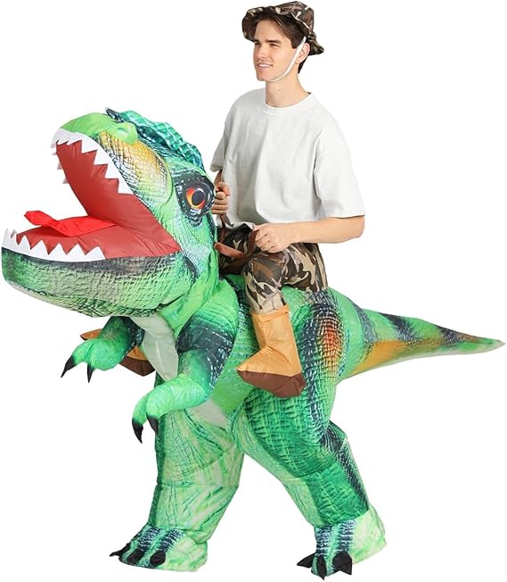 GOOSH Inflatable Dinosaur Costume Kids and Adults Funny Blow Up Dino T Rex Costumes