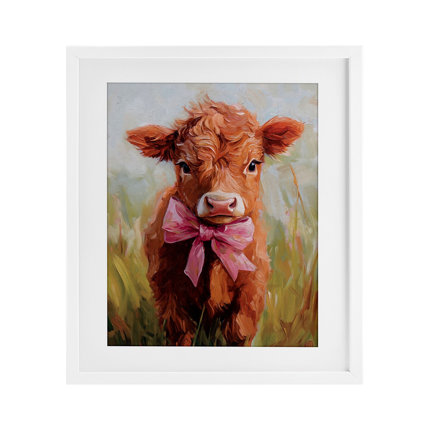 Stupell Industries Coquette Trotting Cow Framed Print Under Glass, design by Nina Blue