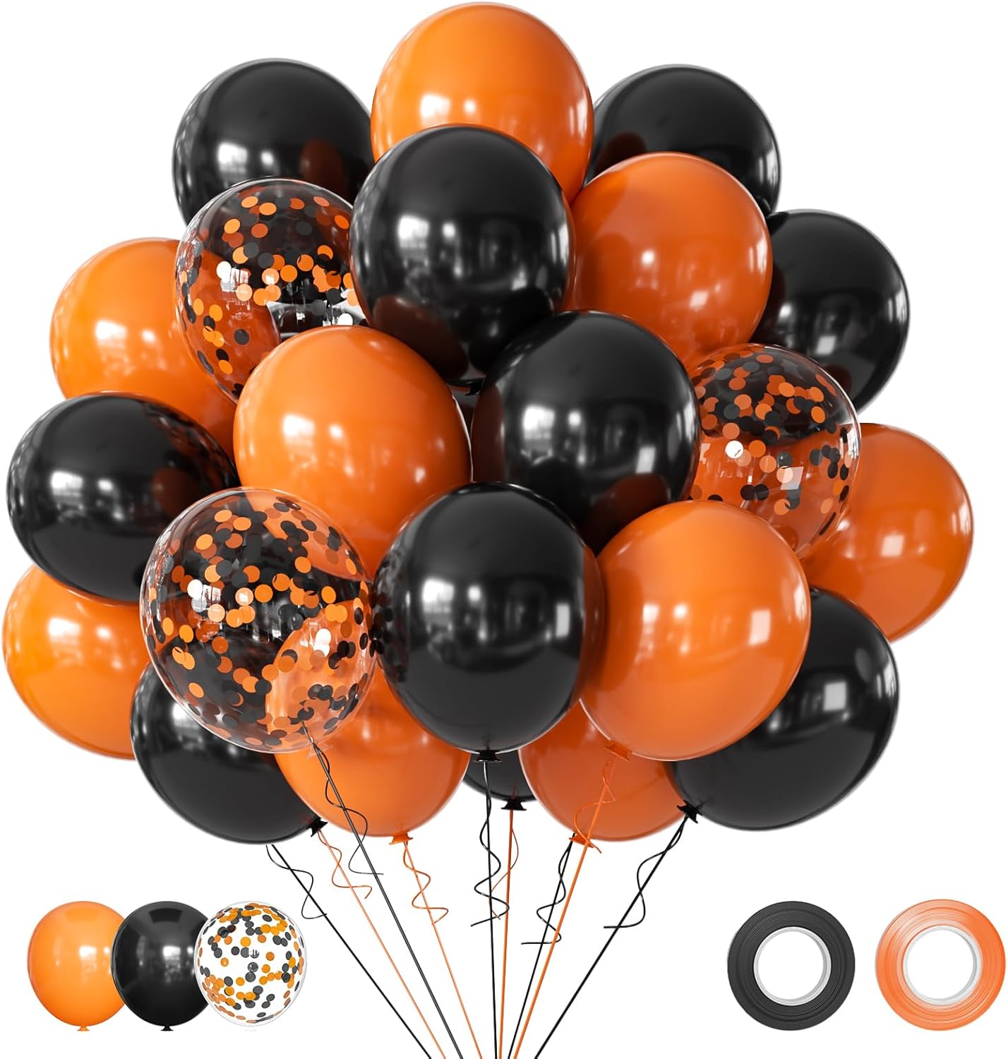 45 Piece Halloween Balloon Decorations(&#x9;Orange,white)