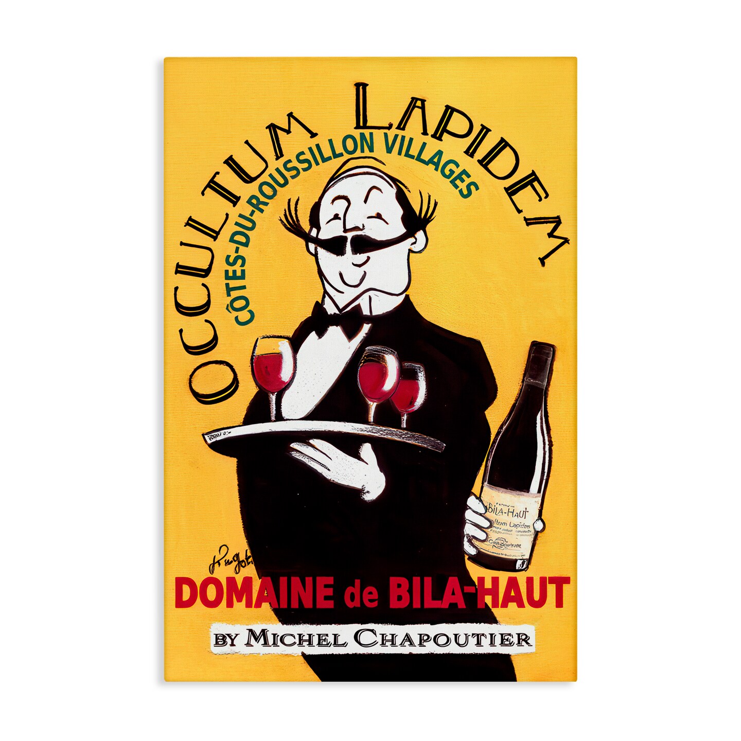 Stupell Industries Vintage Waiter & Wine Canvas, design by Jean-Pierre Got