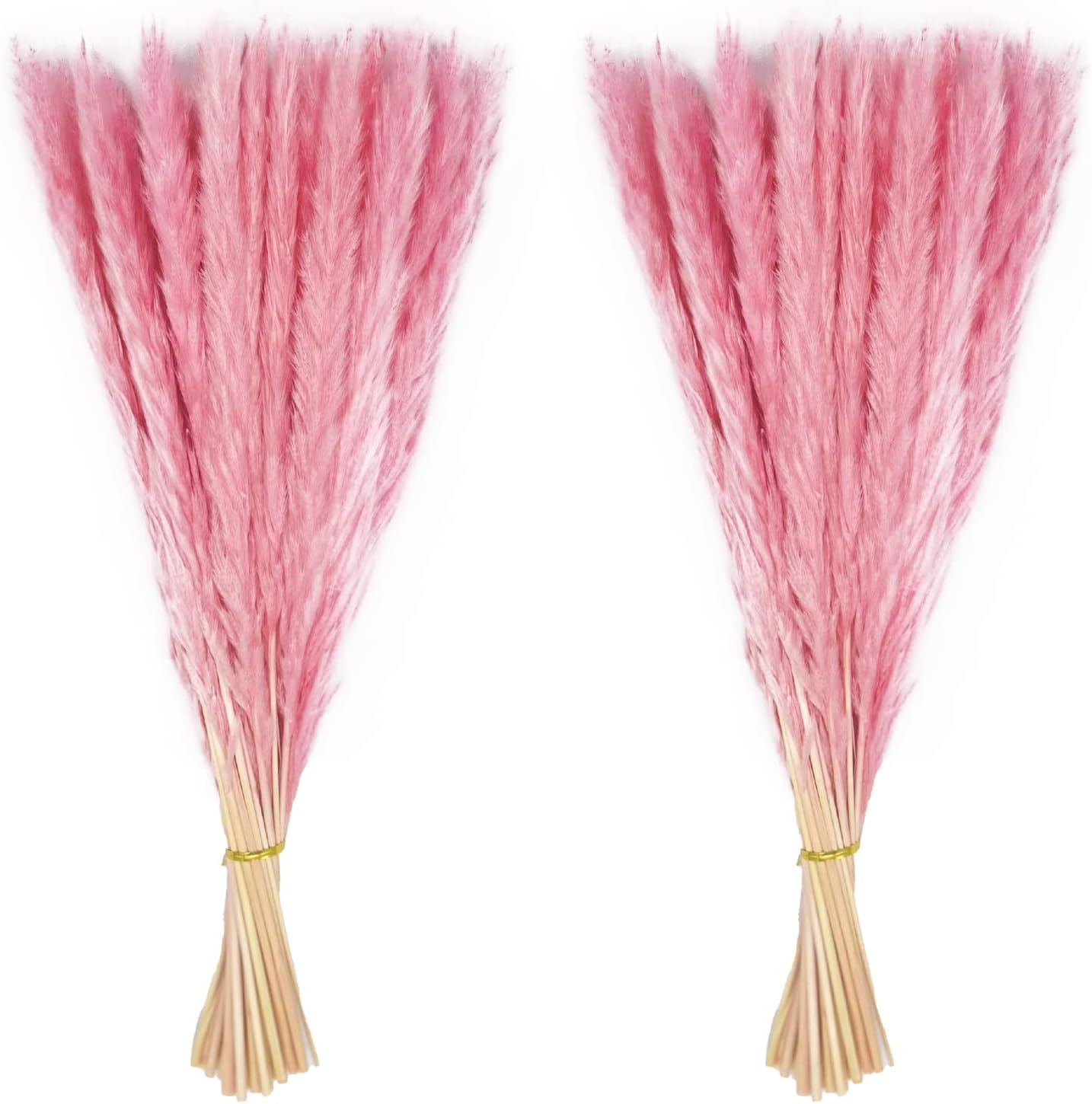 60 Stems Pampas Grass 17.5",Natural Dry Flowers Small Pampas Grass Branches for Vase Flower Arrangement Wedding Kitchen Home Decor(Pink)