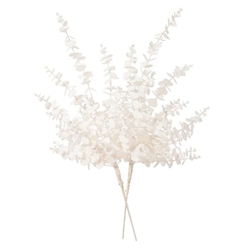 Vickerman 28" White Artificial Eucalyptus Snowy Spray 2 per bag.