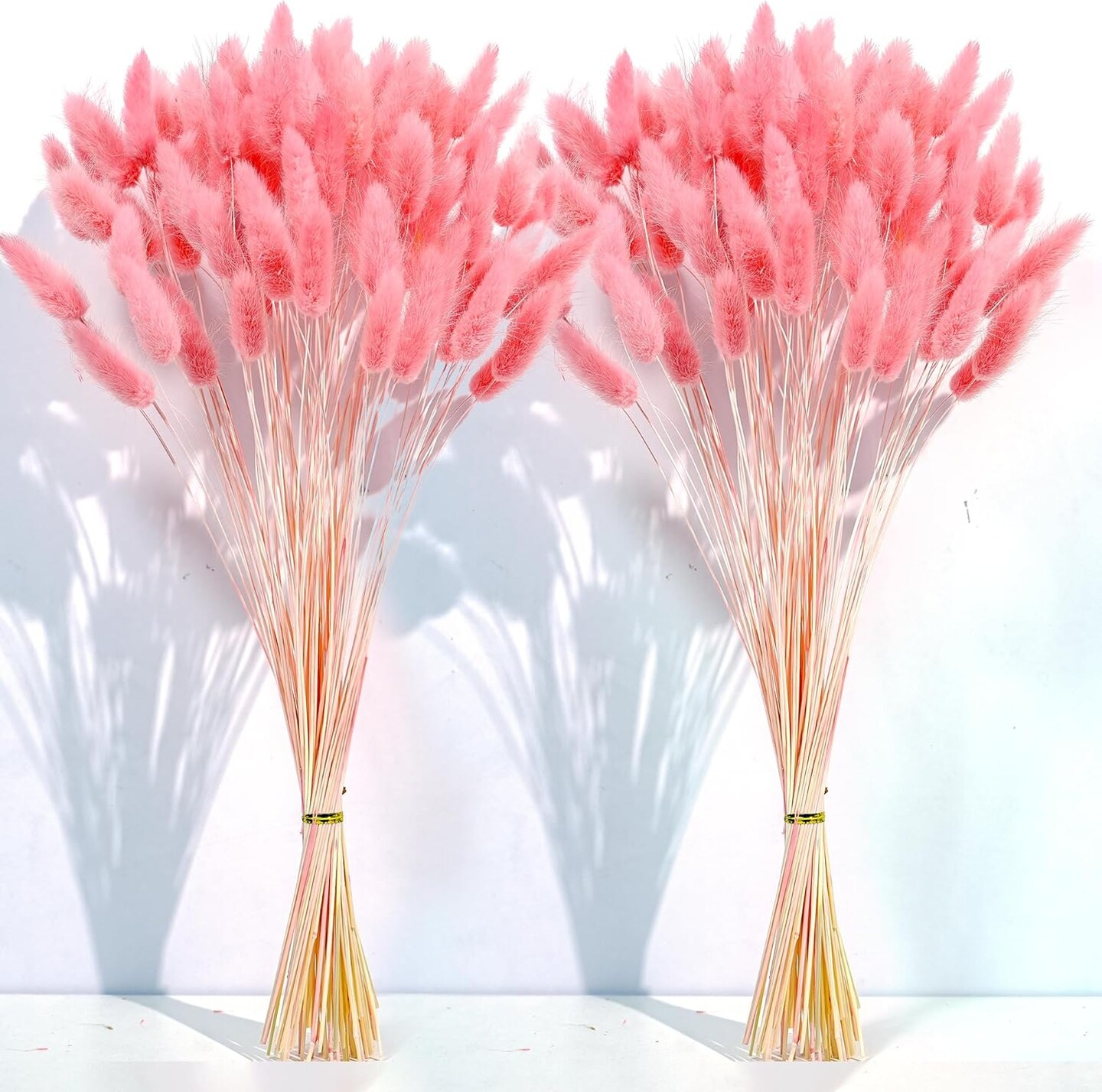 120 PCS Pink Dried Pampas Grass Decor, 17-inch Pompas Floral(Pink)