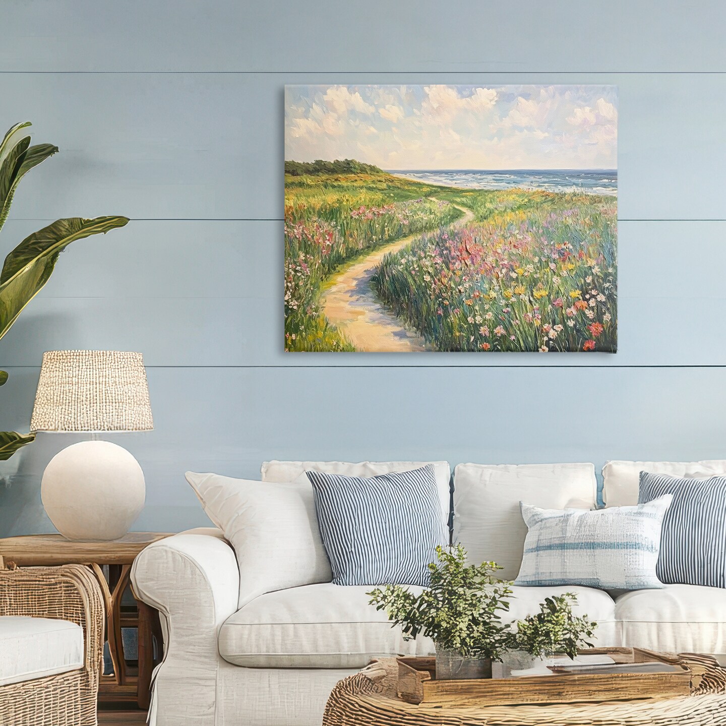 Stupell Industries Impressionist Coastal Meadow Canvas, design by Petal Prints Design
