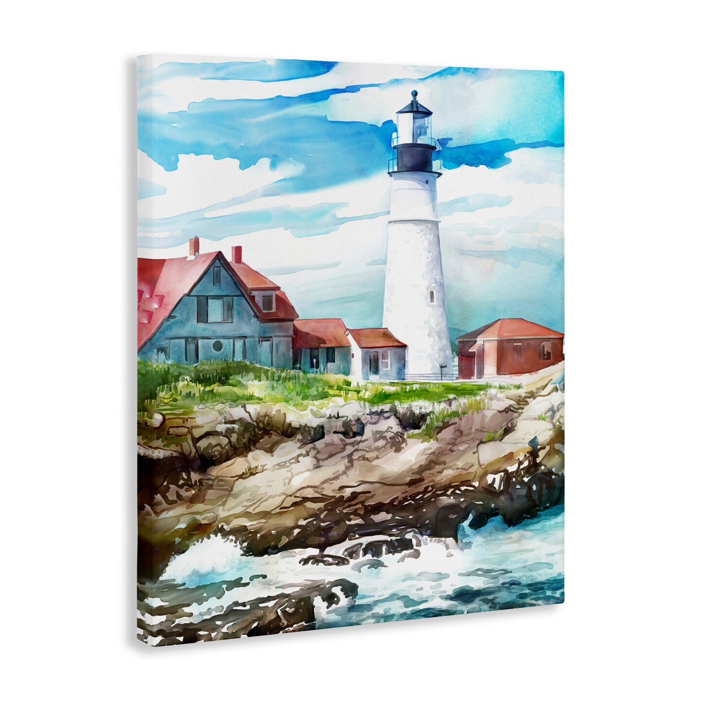 Stupell Industries Cape Cod Lighthouse Shore Canvas, design by Mauro Devereaux