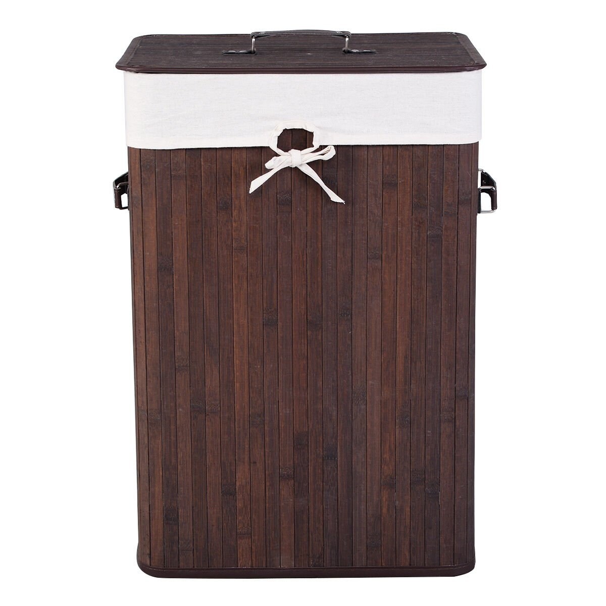 72L Wicker Laundry Hamper with Removable Cotton Bag and Lid and Large Clothes Storage Basket