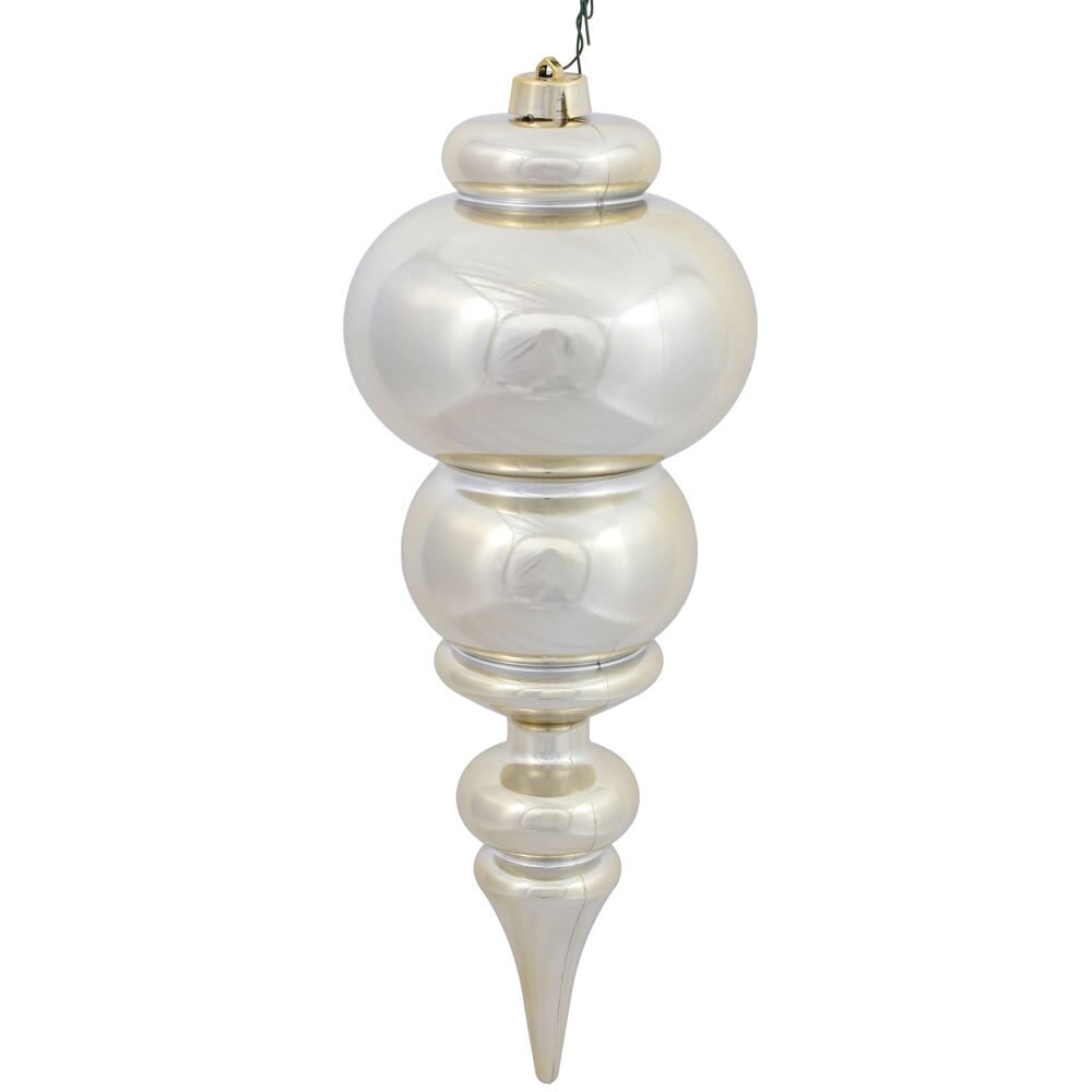 Vickerman 14&#x22; Champagne Shiny Finial UV Drilled - N150638DSV