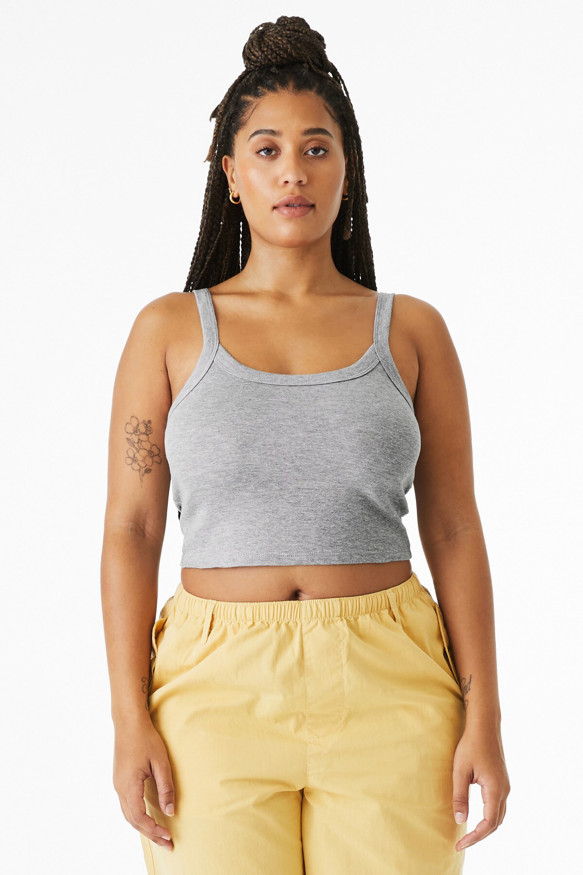 BELLA + CANVAS Women’s Micro Rib Spaghetti Strap Tank for Layering & Summer Everyday Wear