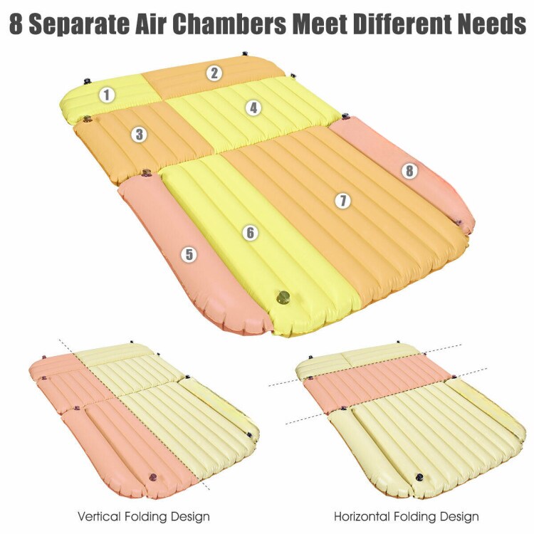 Camel Portable SUV Inflatable Air Mattress with Flocking Surface and 12V Pump Included