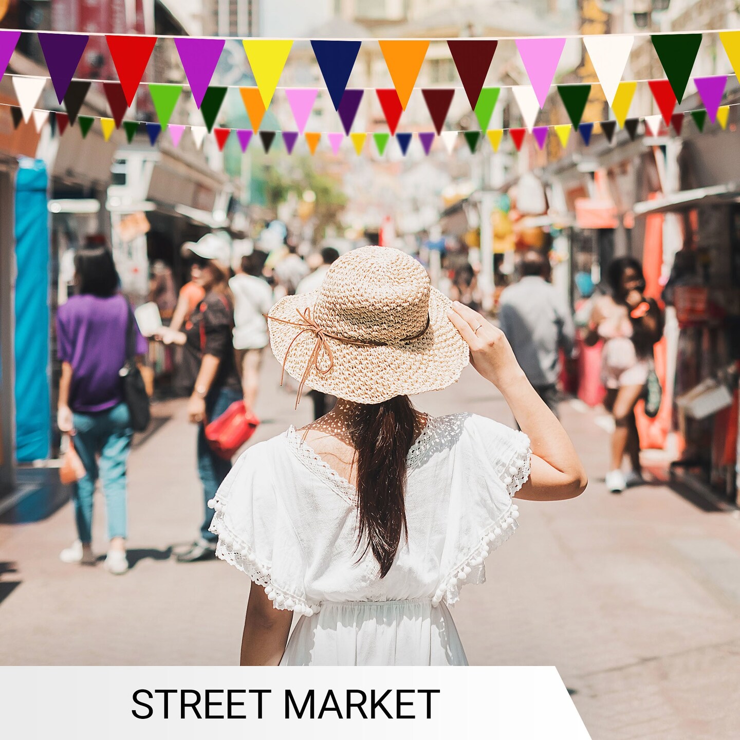 G128 Multicolor Pennant Bunting Banner | Flag 7.87 x 11.81 Inch, Full String 30.5 Feet | Printed 150D Polyester, Decorations For Bar, School, Festival Events Celebration