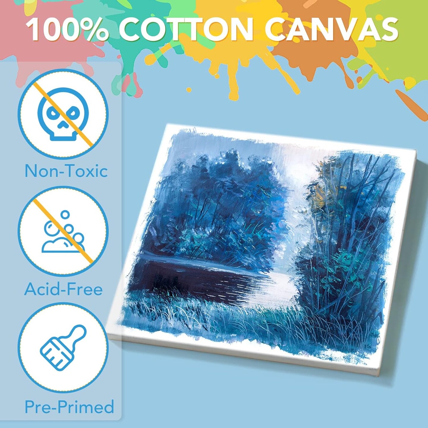 Mini Canvases for Painting,4x4In Canvas in Bulk 24Pack(Stretched Canvas)