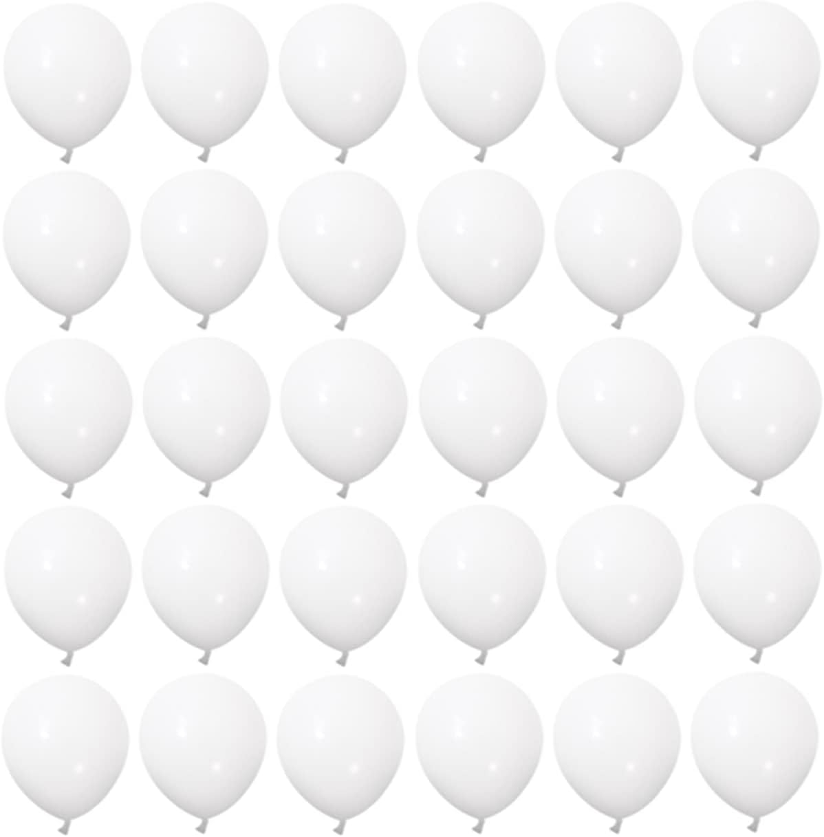 100 pcs Mini Thick Party Balloons (White) 1.5 x 0.9 x 0.5 inches