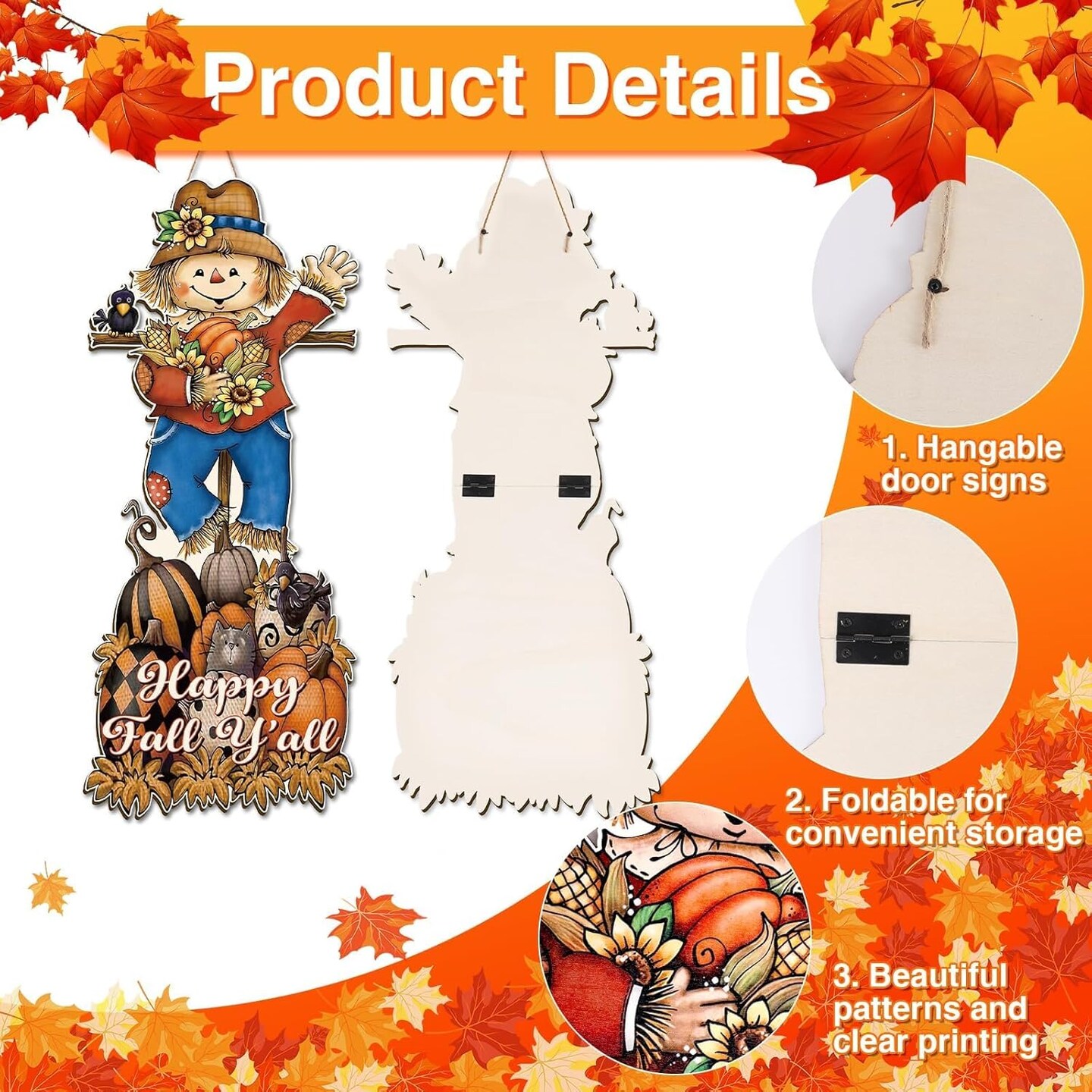 Home Door Sign Large Scarecrow Door(Scarecrow)