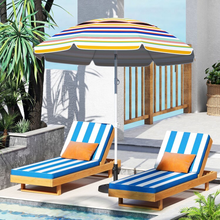 6.5 ft Portable Beach Umbrella with UPF50 Sun Protection Tilt and Sand Anchor for Outdoor Use