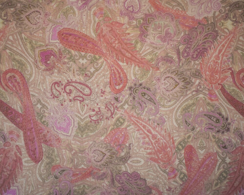Pink-Beige-Multi Poly Paisley Printed Crinkle Yoryu Chiffon Woven Fabric By the Yard
