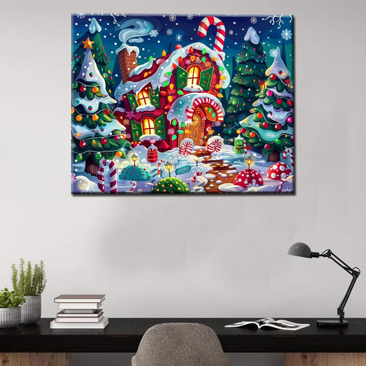 Christmas Candy House DIY Paint by Numbers(Nature Scenery 10)16''x20''(Frameless)