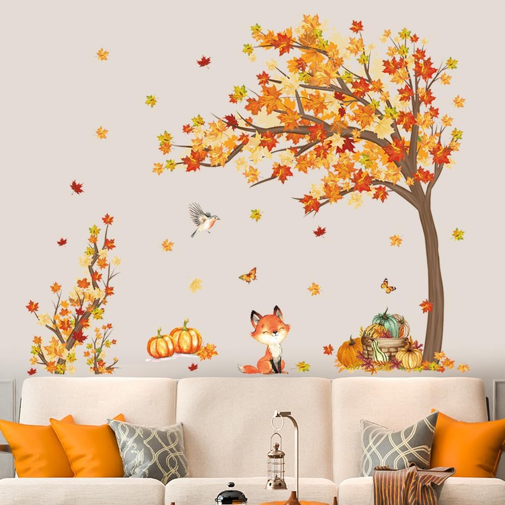 Large Fall Tree Wall Decals (&#x9;Maple Tree)