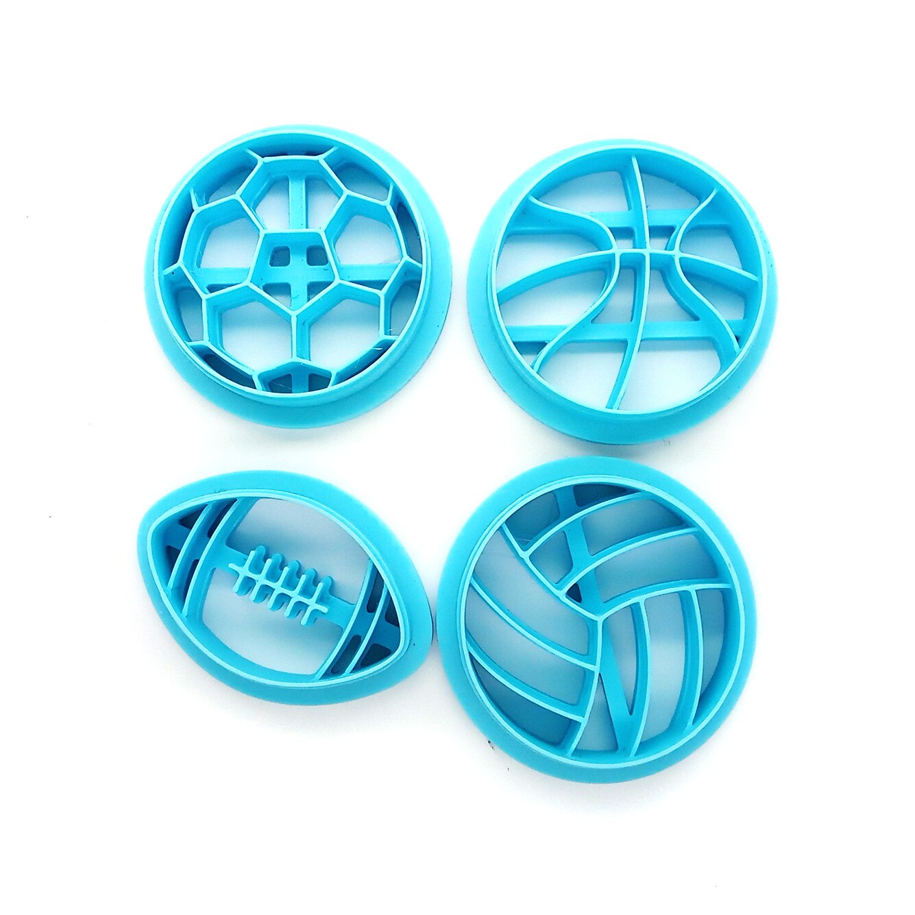 Sports Balls Clay Cutters, 4 pc, Basketball Volleyball Football & Soccer Ball, Adorabilities