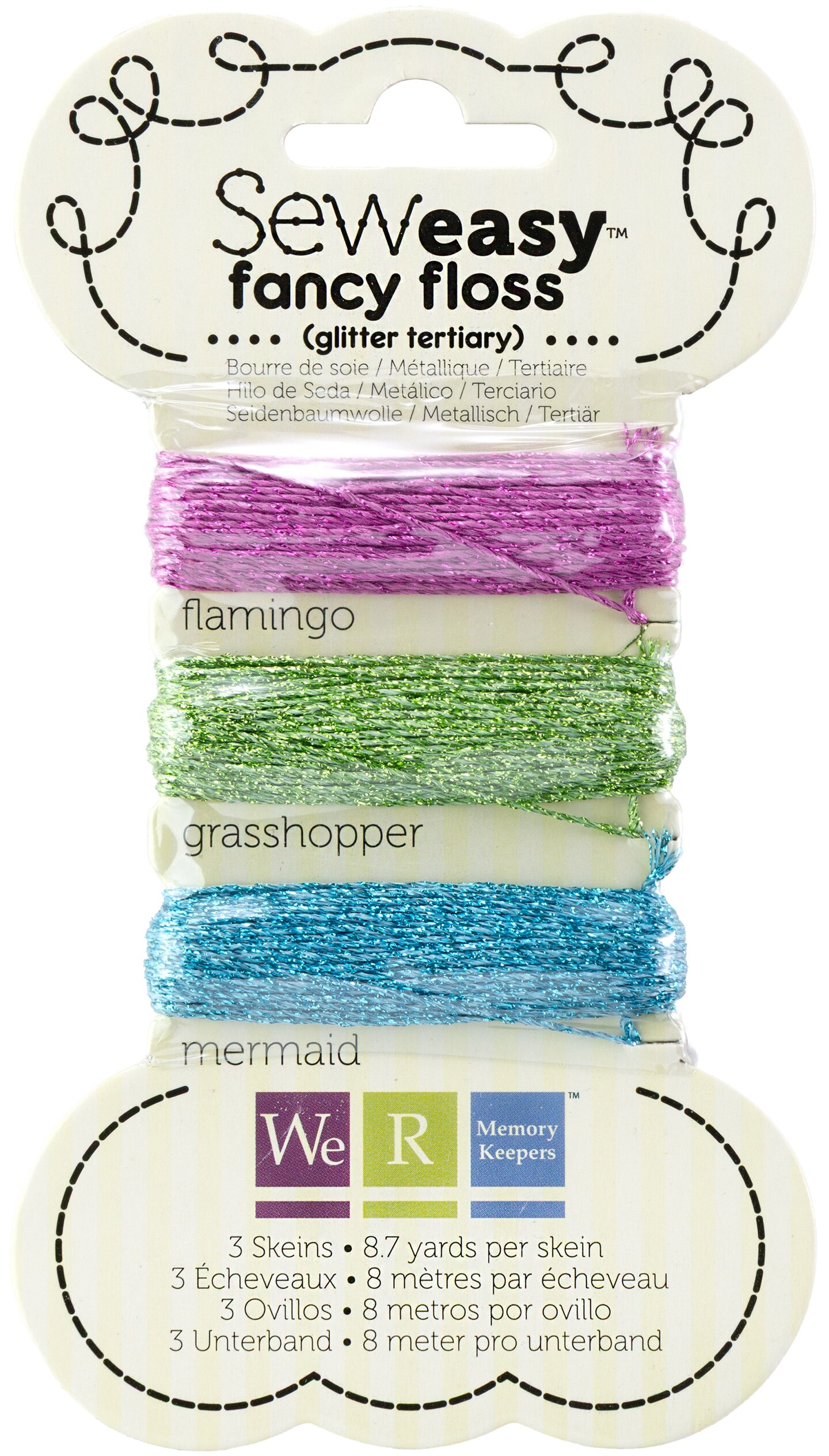 Sew Easy Glitter Floss 8.7yd 3/Pkg