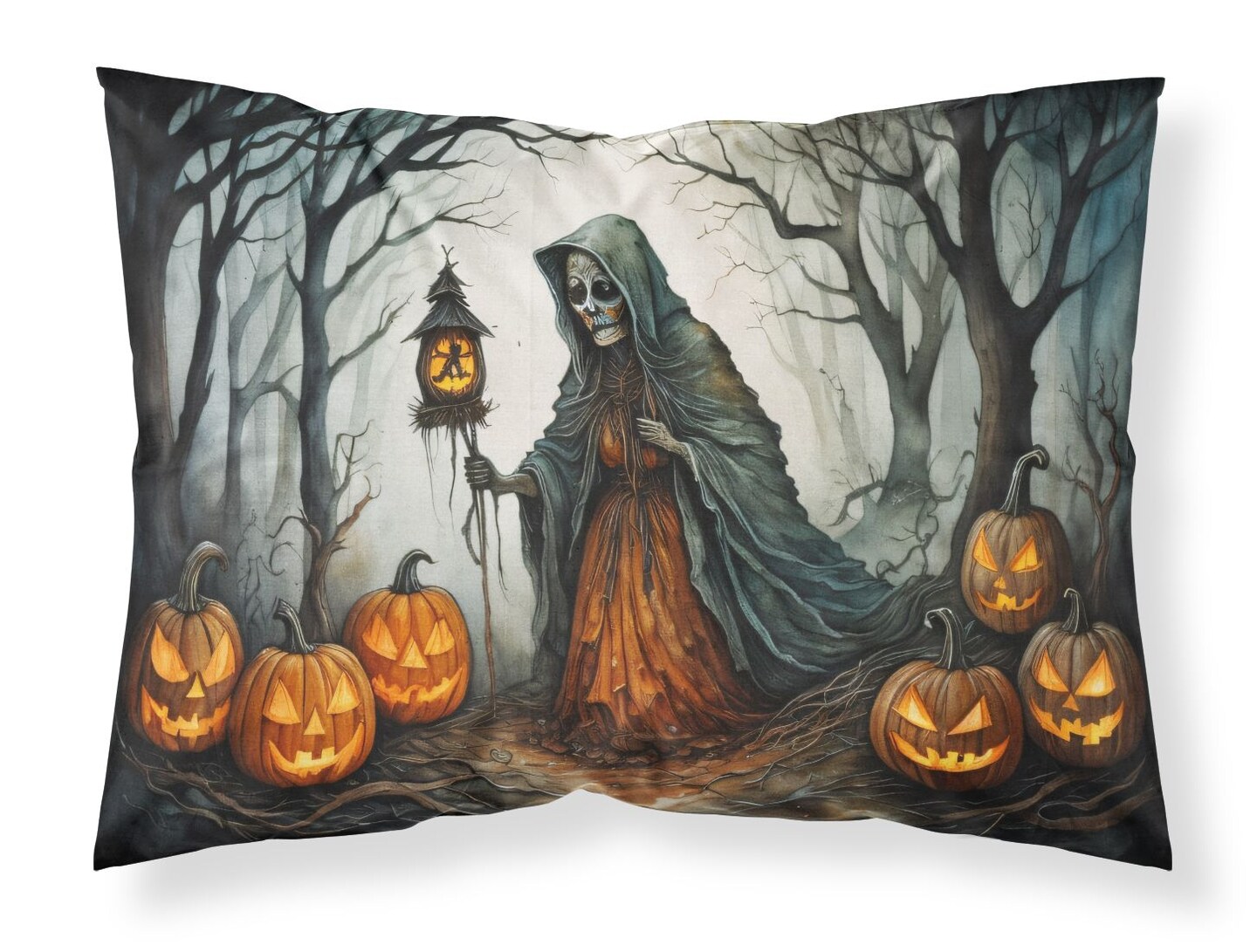 The Weeping Woman Standard Pillowcase Spooky Halloween Lightweight Decorative Artwork
