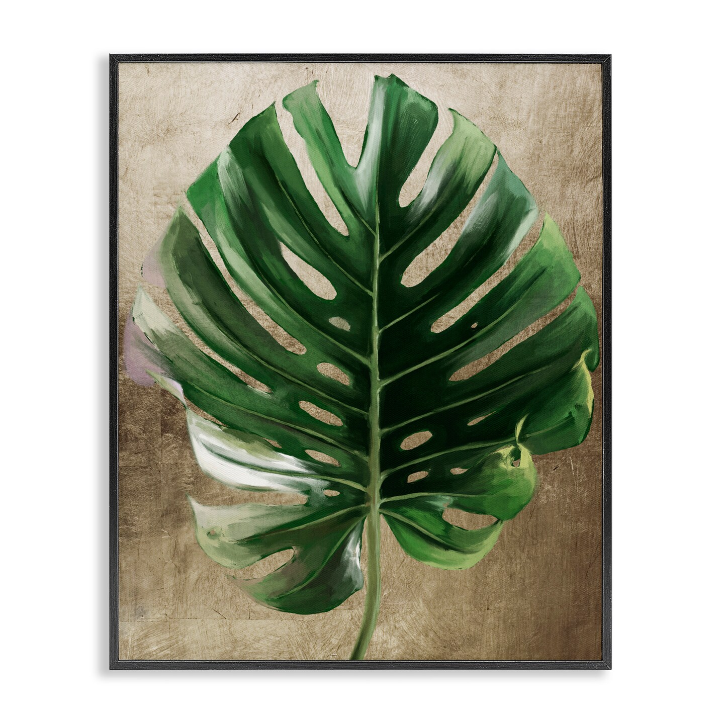 Stupell Industries Earthy Exotic Leaf Framed Giclee, design by Anna Lischenko