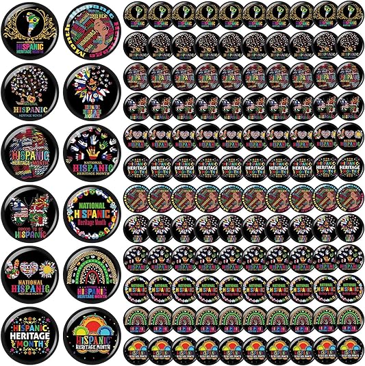 200 Pcs 1.5&#x27;&#x27; Hispanic Heritage Month Buttons Pins