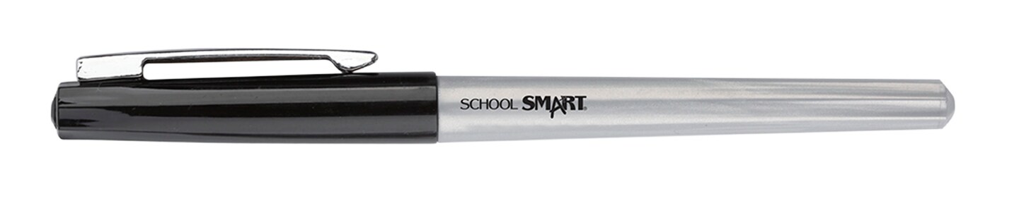 School Smart Fineliner Pen, 0.4 mm Ultra Thin Tip, Black, Pack of 48