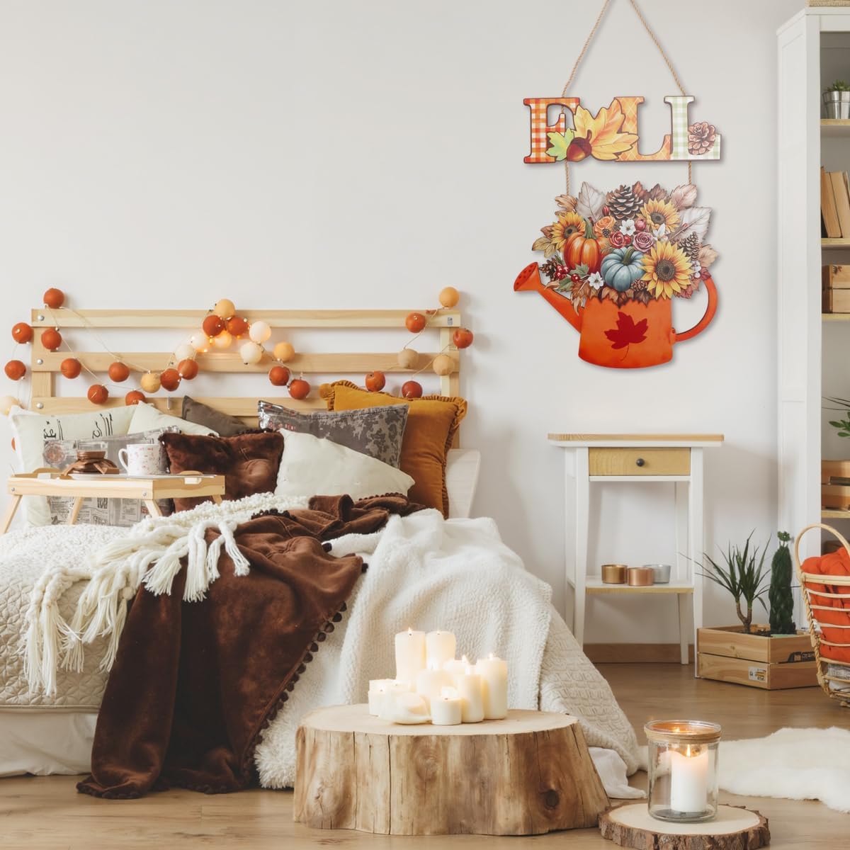 Autumn Rustic Thanksgiving Decorative for Porch(Orange Fall)