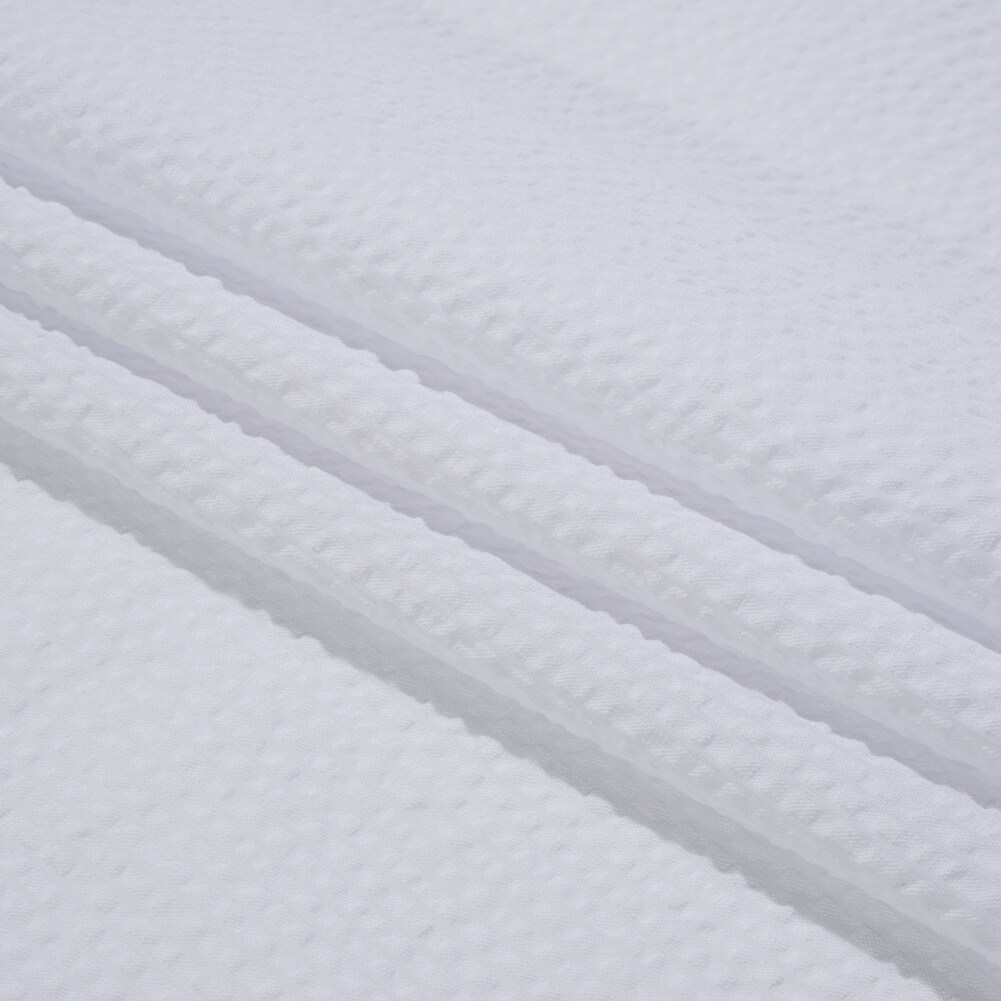 1 Yard White on White Candy Striped Polyester and Cotton Seersucker