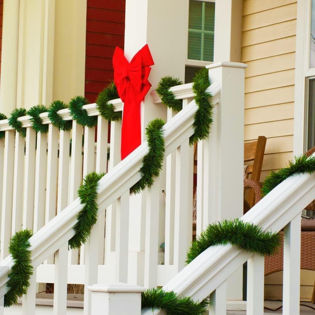 Artificial Non-Lit Soft Green Garlands - Festive Holiday Decor (Green)