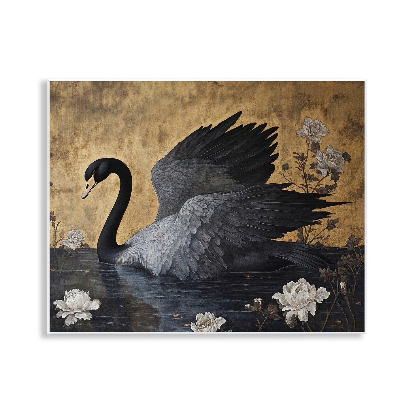 Stupell Industries Dark Swan on Lake Wall Plaque, design by Jose Perez