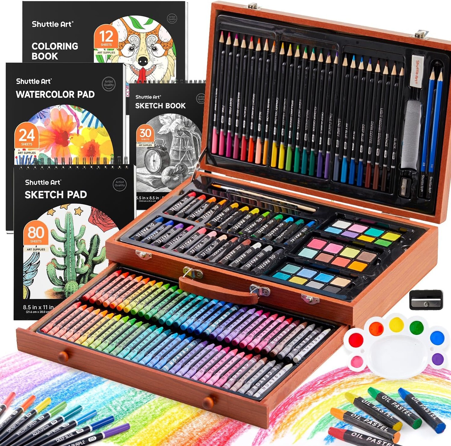 149 Piece Deluxe Art Set in Wooden Case (Brown)