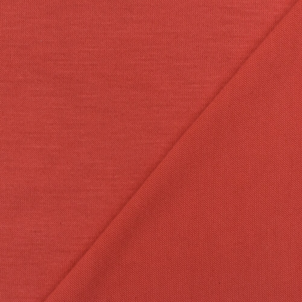 Bright Coral Red Solid Stretch Spandex Bamboo Jersey Knit Fabric By the Yard