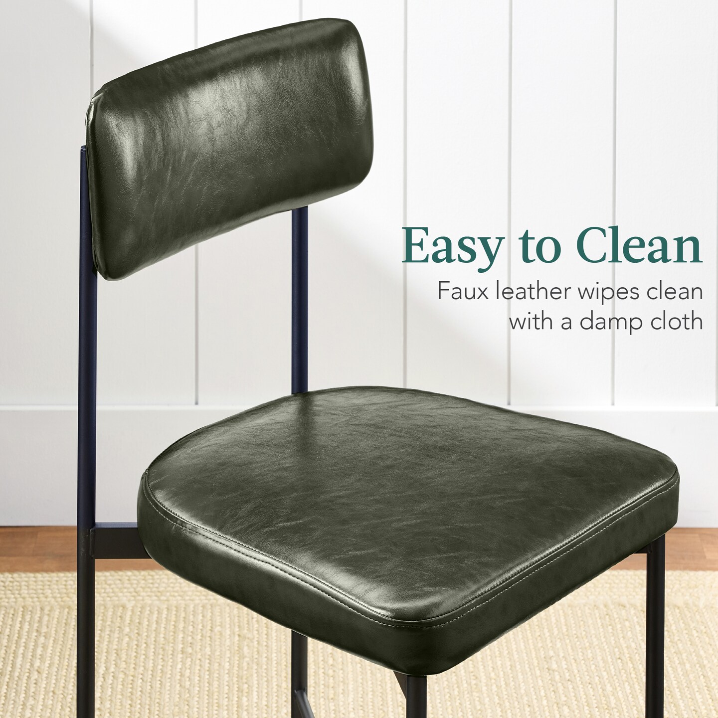 Best Choice Products Faux Leather Dining Chair Set of 2, Standard Height w/ Metal Frame